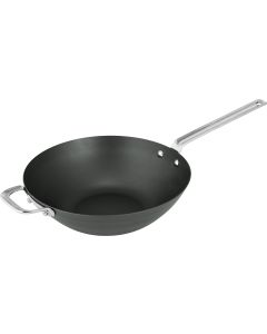 NEW SCANPAN Black Iron 30cm Wok in Sleeve